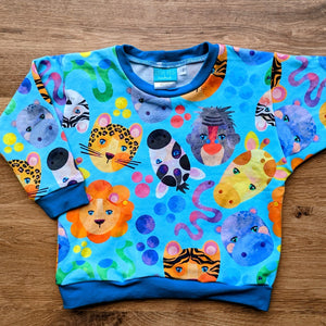 SIZE 2 Kasey Rainbow Safari blue lounge jumper