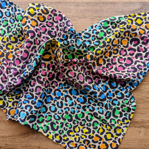 Rainbow leopard print newborn gauze swaddle