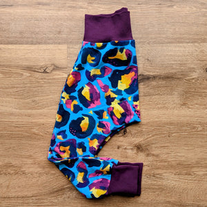SIZE 2 Kasey Rainbow blue leopard harem pants