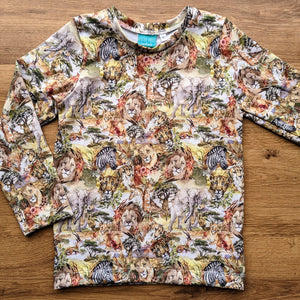 SIZE 6 Safari animals long sleeve tshirt