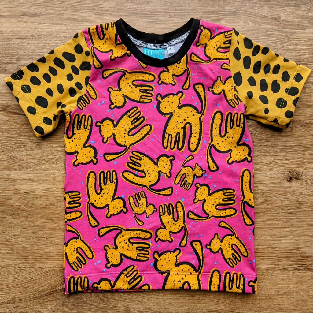 SIZE 4 Kasey Rainbow pink cheetahs tshirt