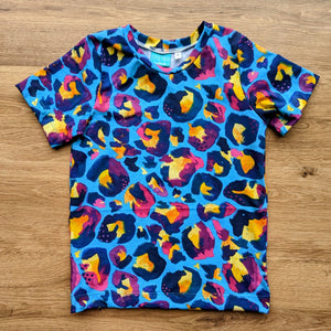 SIZE 5 Kasey Rainbow blue leopard tshirt