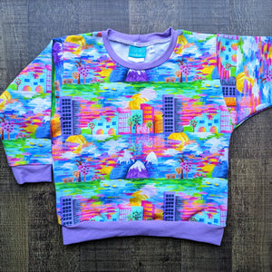 SIZE 3 Kasey Rainbow cityscape lounge jumper