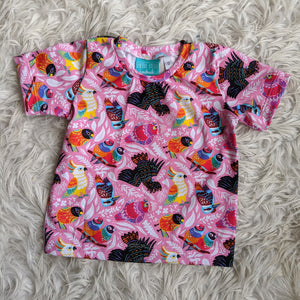 Size 0 Aussie birds pink tshirt