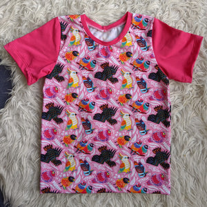 Size 5 Aussie birds pink tshirt