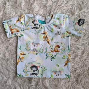 Size 0 baby Aussie animals tshirt