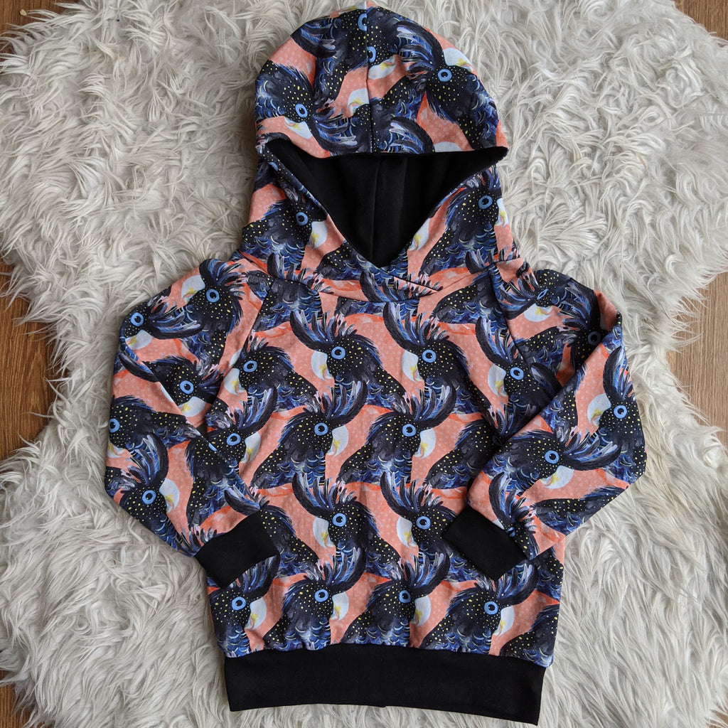 Size 0 Black cockatoos hoodie