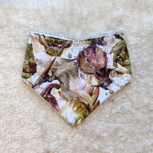 Watercolour dinos bandana bib