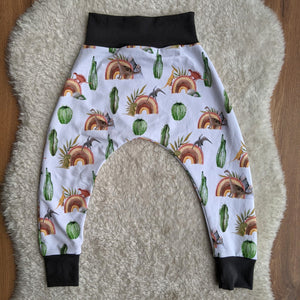 Size 2 Rustic rainbow dinos harem pants