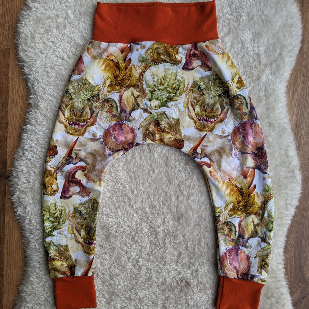 Size 3 Watercolour dinos harem pants