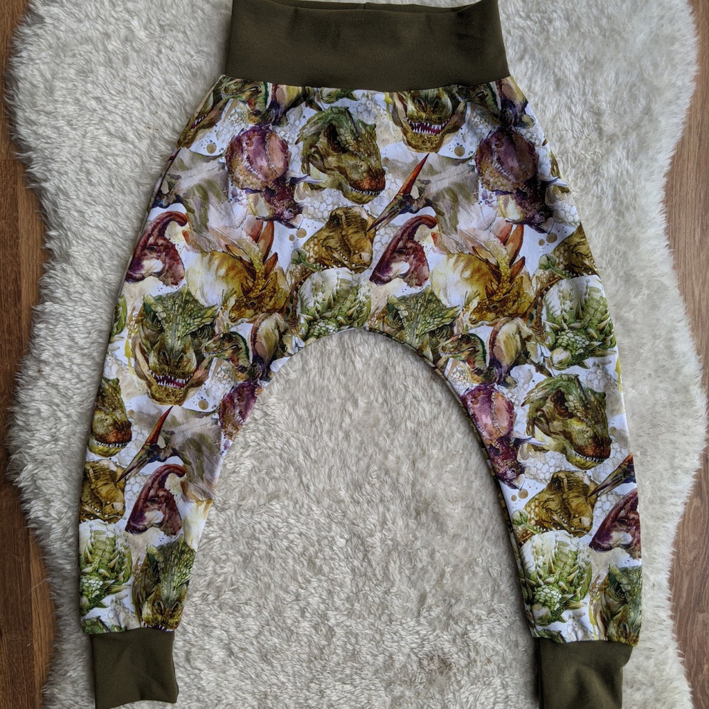 Size 2 Watercolour dinos harem pants