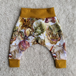 Size 000 Watercolour dinos harem pants