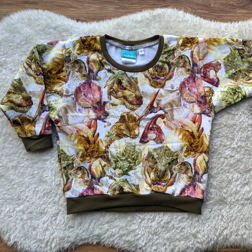 Size 3 Watercolour dinos lounge jumper