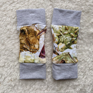 Size 000 Watercolour dinos leg warmers