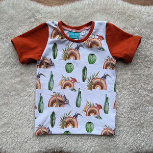 Size 2 Rustic rainbow dinos tshirt