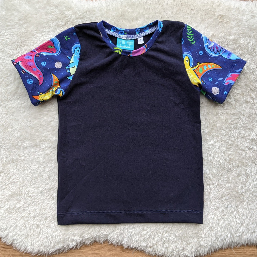 Size 3 Space dinos tshirt Navy