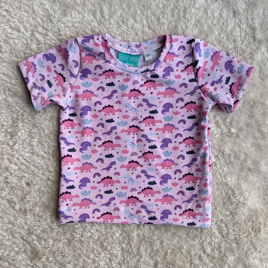 Size 0 Pink & purple dinos tshirt