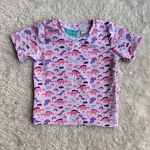 Size 0 Pink & purple dinos tshirt