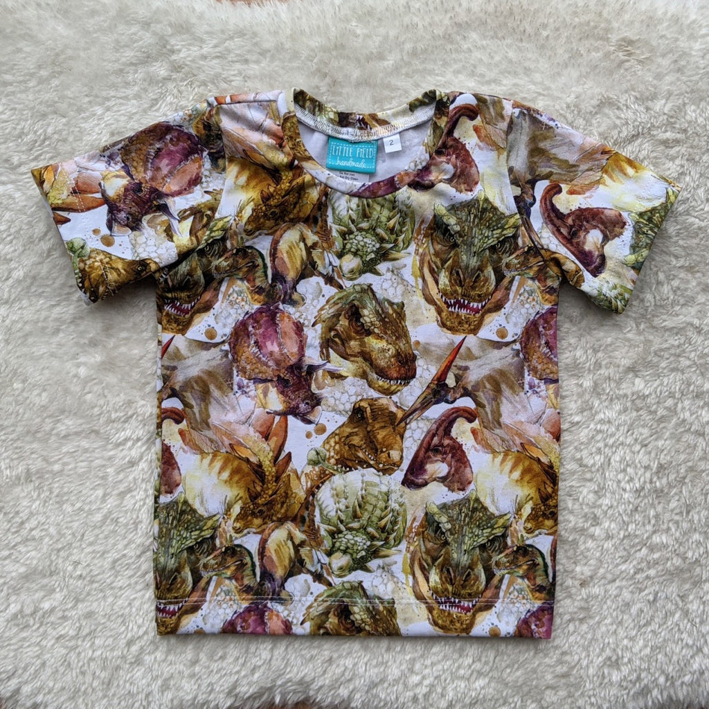 Size 2 Watercolour dinos tshirt