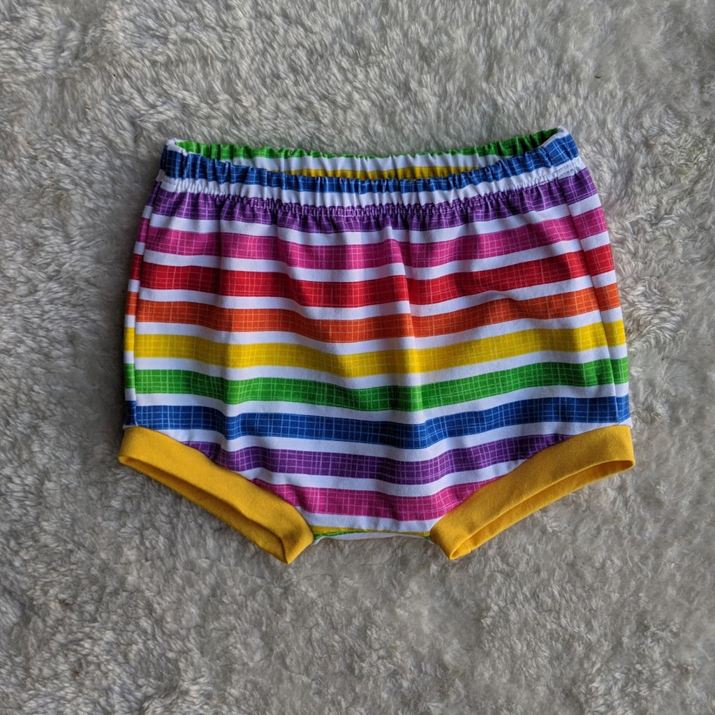 Size 2 Fizgig rainbow stripes bummies