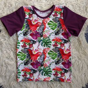 Size 5 Galahs & leaves tshirt