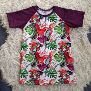 Size 3 galahs & leaves tshirt dress