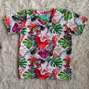 Size 2 Galahs & leaves tshirt