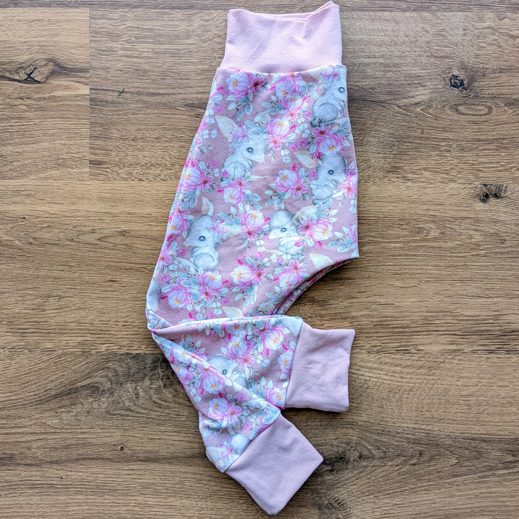SIZE 1 Pink floral bilby harem pants