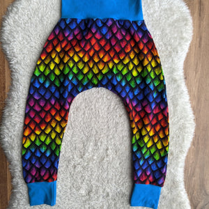 SIZE 3 Rainbow dragon scales harem pants