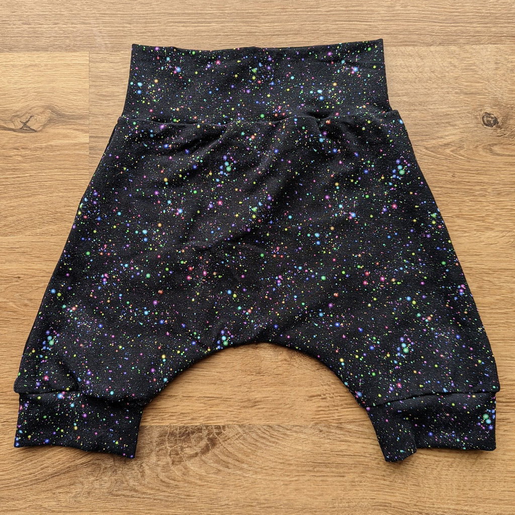 SIZE 2 Rainbow splatter harem shorts