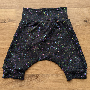 SIZE 2 Rainbow splatter harem shorts