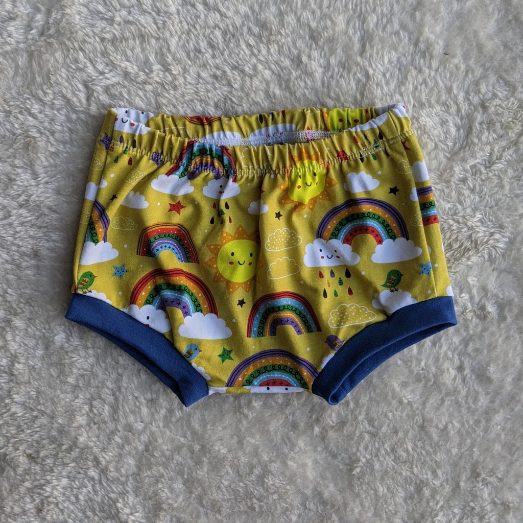 Size 1 Happy sunshine rainbow yellow bummies