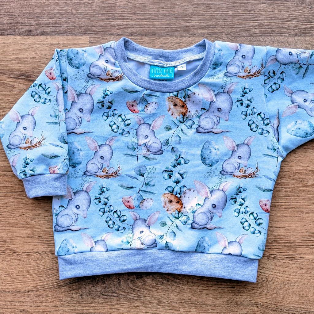 SIZE 0 Bilby with leaves Lounge Jumper