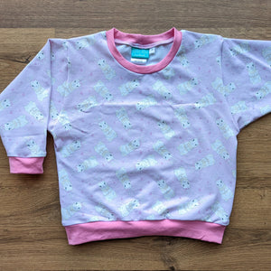 SIZE 3 Pink bow bunnies lounge jumper