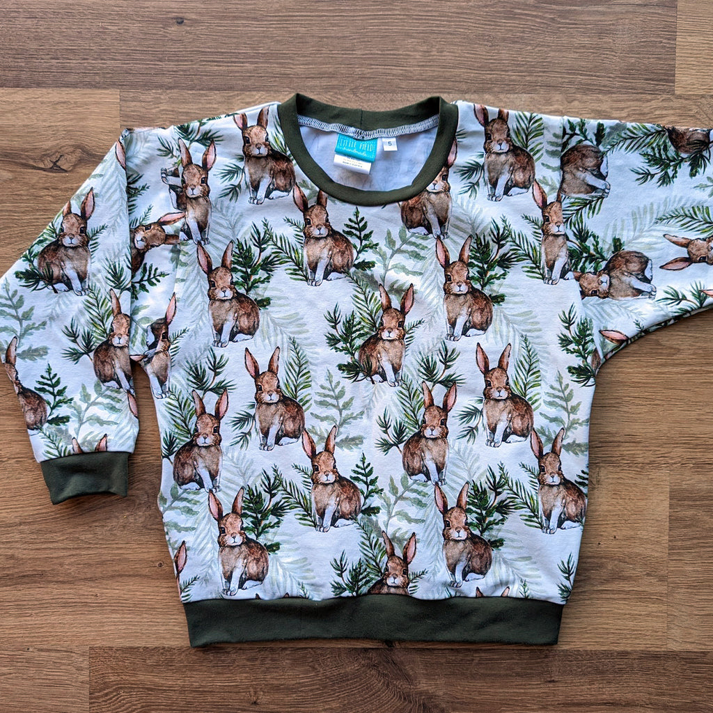 SIZE 5 Leafy bunnies lounge jumper