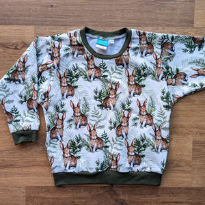 SIZE 5 Leafy bunnies lounge jumper