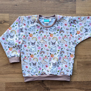 SIZE 5 Rainbow bunnies lounge jumper