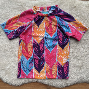 Size 5 Lexi feathers raglan swim rashie