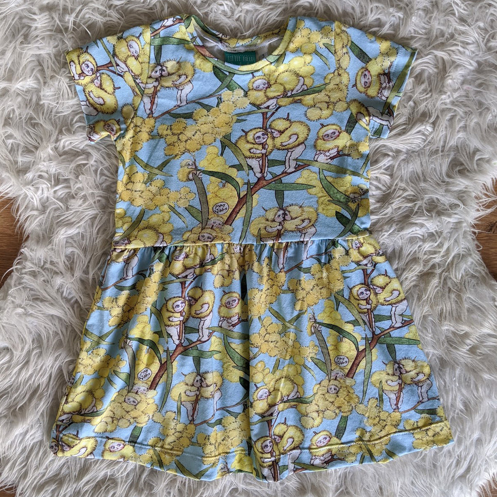 Size 3 Blossom babies sky gathered waist dress