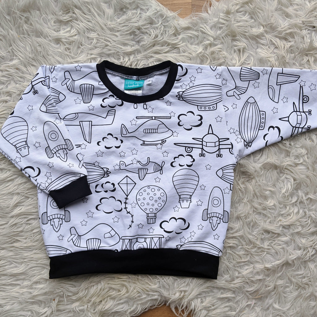 Size 2 Monochrome flying machines COLOUR IN lounge jumper