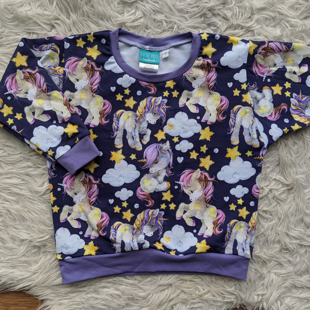 Size 3 Fluffy unicorns lounge jumper