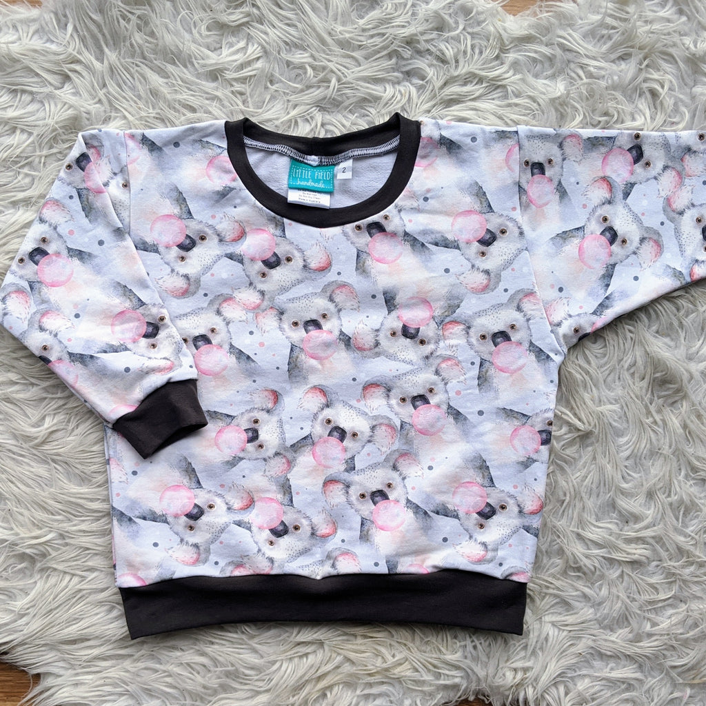 Size 2 Bubblegum koalas lounge jumper