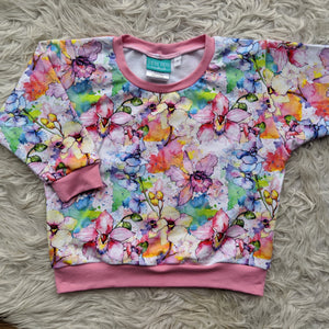 Size 1 Watercolour orchids lounge jumper