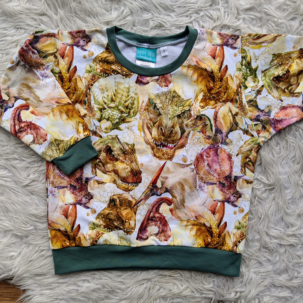 Size 3 Watercolour dinos lounge jumper