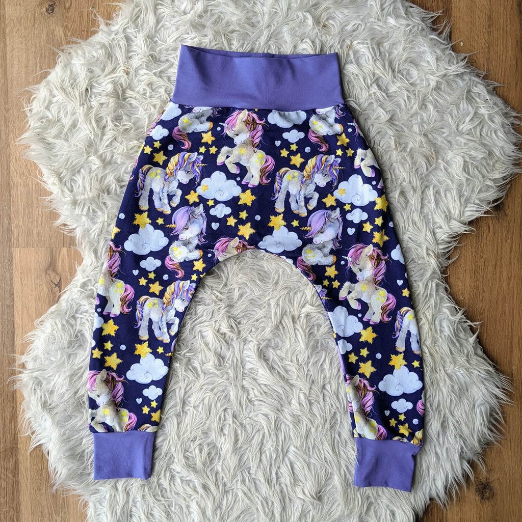 Size 3 Fluffy unicorns harem pants