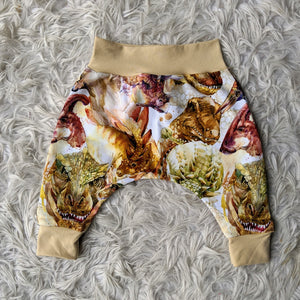 Size 000 Watercolour dinos harem pants