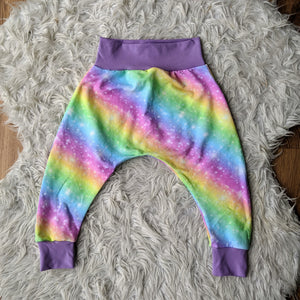 Size 1 Rainbow unicorn fart harem pants