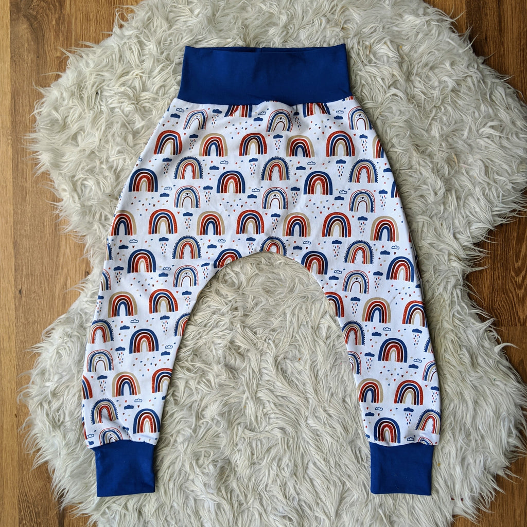 Size 3 Rainbows & clouds harem pants