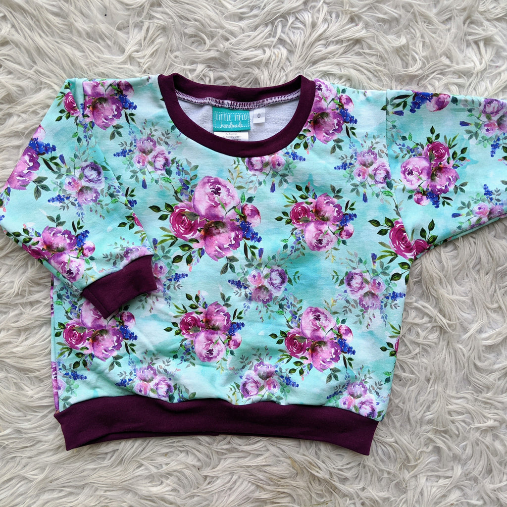 Size 0 Aqua & purple floral lounge jumper