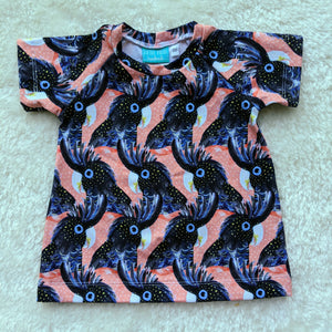 Size 00 black cockatoos tshirt dress